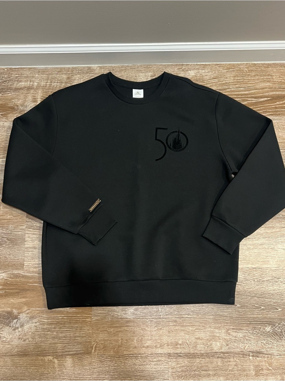 Men's Black Crewneck Sweatshirt with Disney World 50th Logo